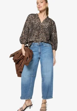 Schlupfbluse mit Leoprint