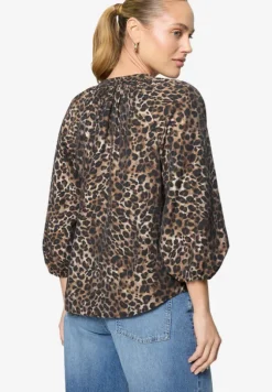 Schlupfbluse mit Leoprint