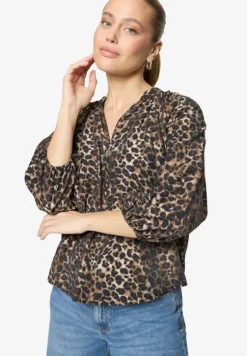 Schlupfbluse mit Leoprint