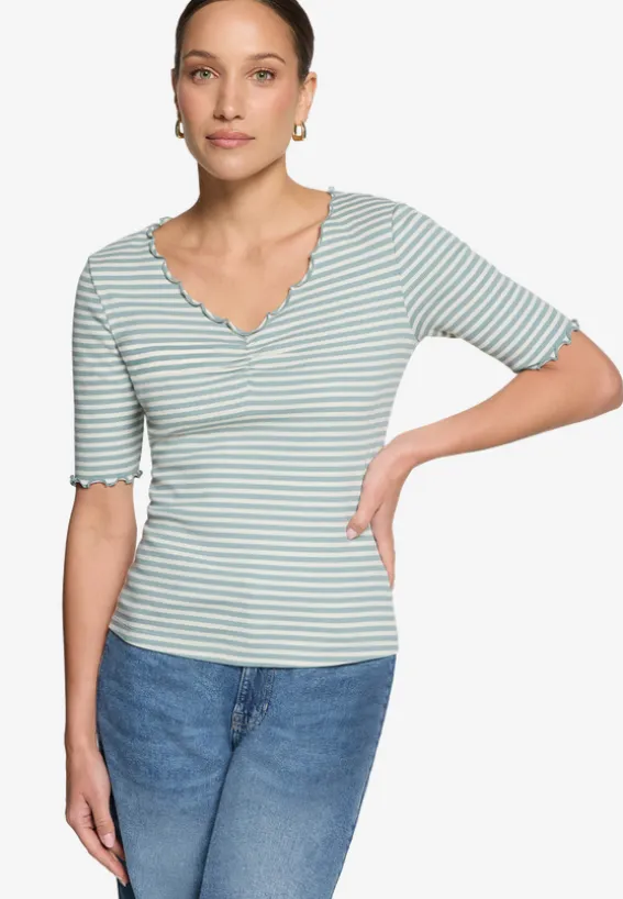 Shirt gestreift mit Raffung