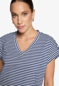 Shirt gestreift mit V-Ausschnitt