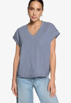 Shirt gestreift mit V-Ausschnitt