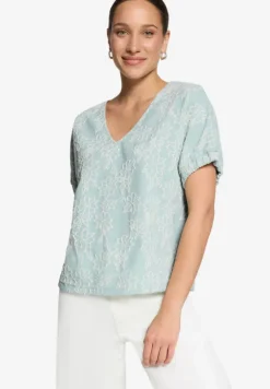 Shirt mit Blumen-Stickerei
