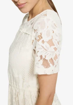 Spitzenkleid Maxi mit kurzen Ärmeln