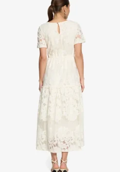 Spitzenkleid Maxi mit kurzen Ärmeln