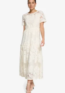 Spitzenkleid Maxi mit kurzen Ärmeln
