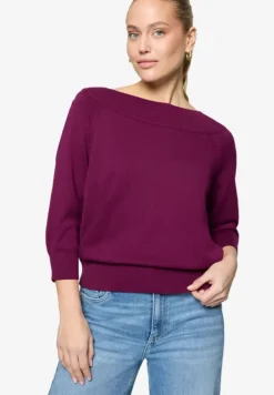 Strickpullover mit Carmenausschnitt