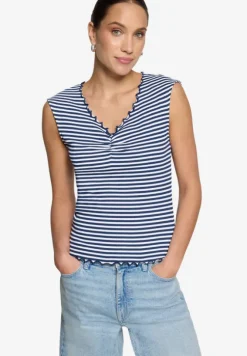 Top gestreift mit Raffung