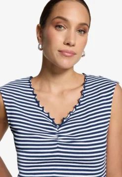 Top gestreift mit Raffung