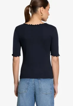 T-Shirt mit gerafftem Ausschnitt